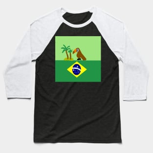 Sporty Brazil Design on Black Background Baseball T-Shirt